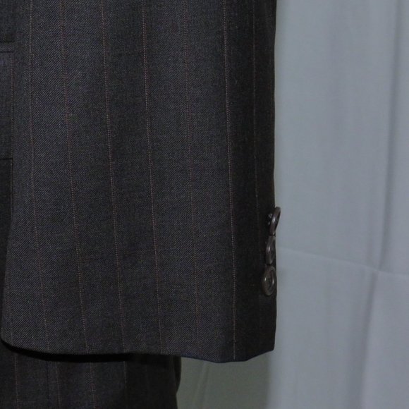 Brooks Brothers x Isaia Loro Piana Charcoal Striped Two Button Suit 40R - Picture 9 of 15